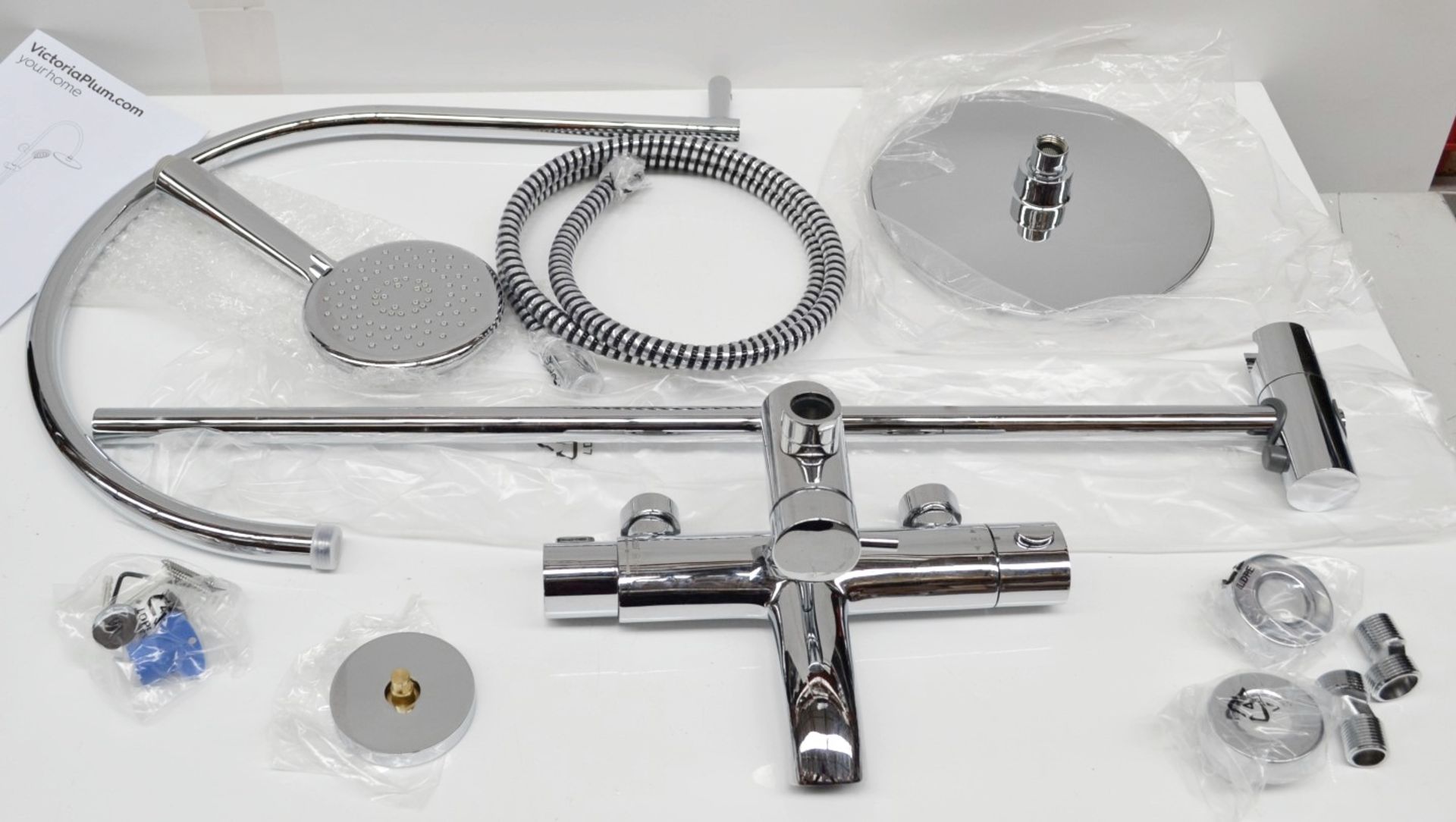1 x OVAL Round Shower Riser System With Taps - Ref: MBI020 - CL190 - Unused Boxed Stock - - Image 4 of 11