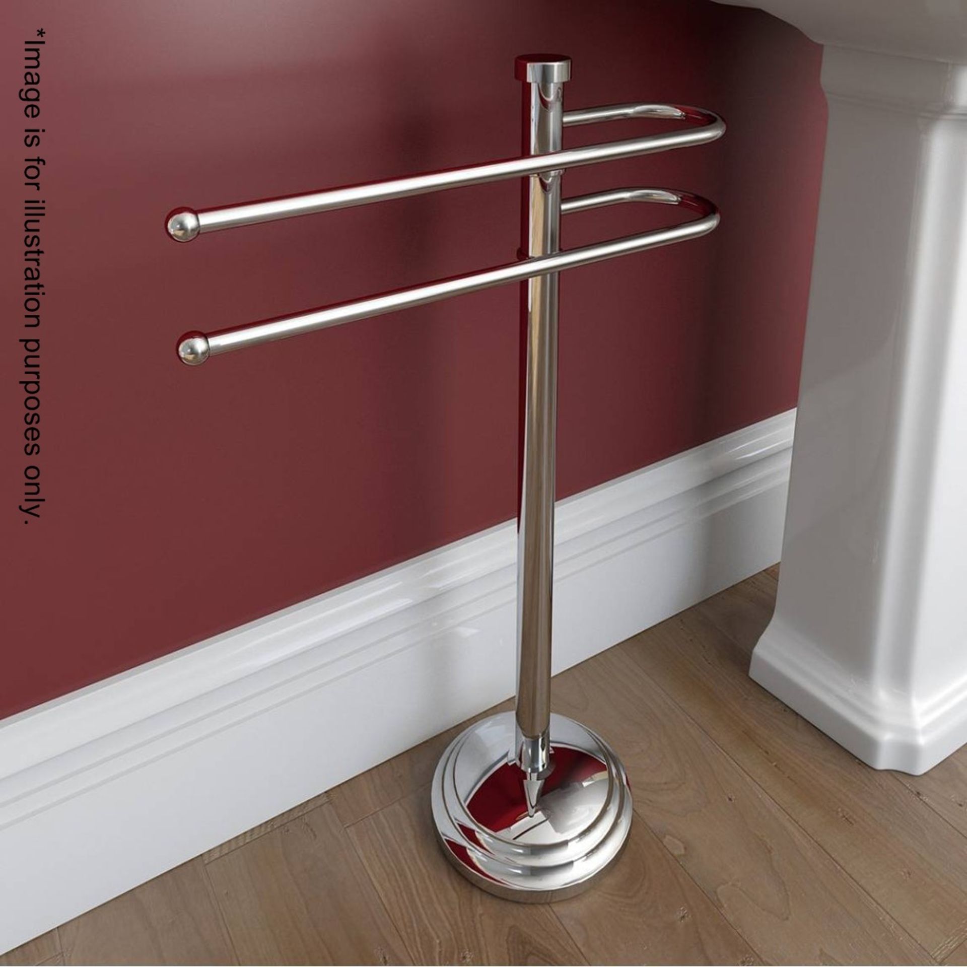 1 x Traditional Freestanding Towel Rail - Ref: MBI021 - CL190 - Stainless Steel, Finished In