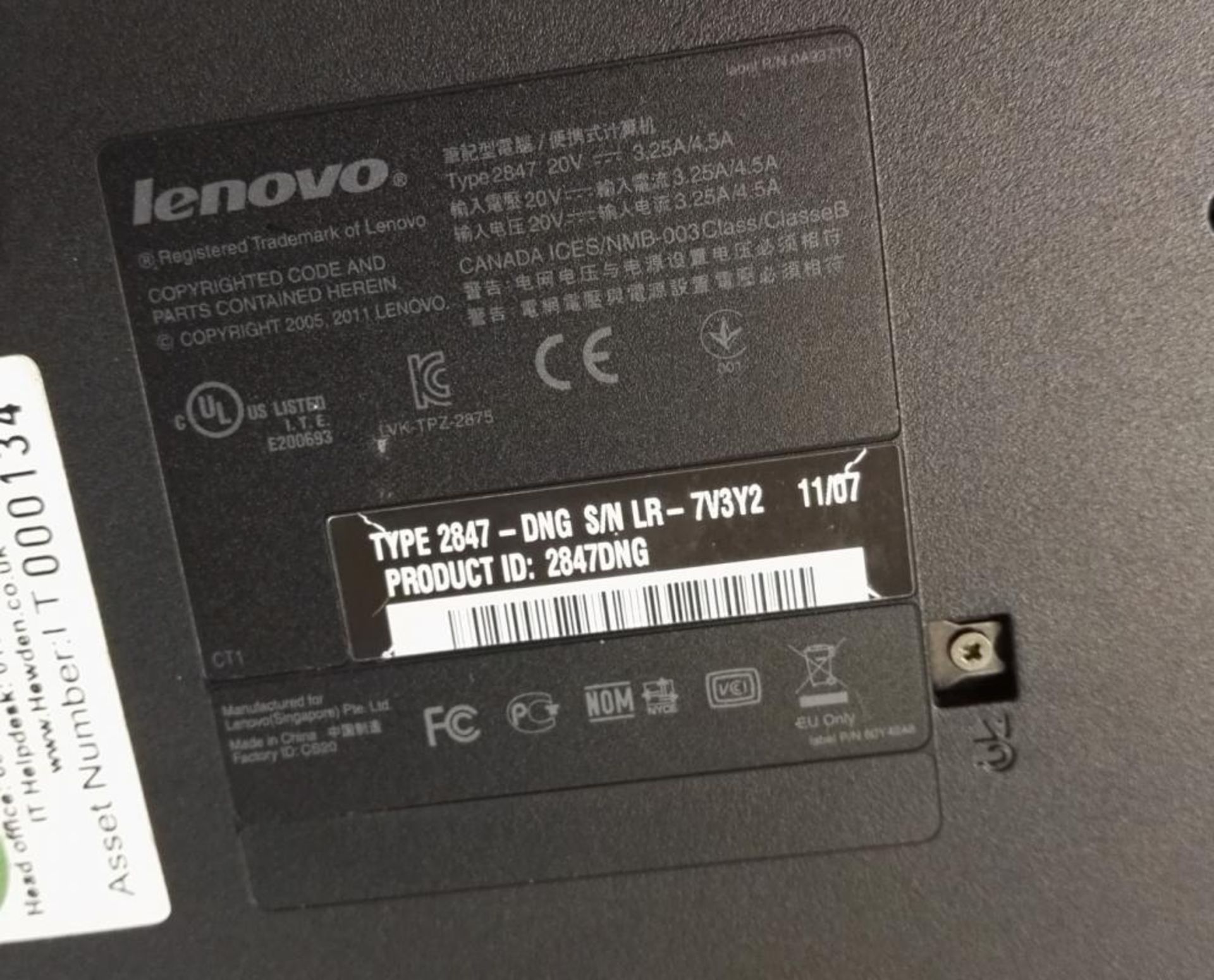 1 x Lenovo Thinkpad SL510 Laptop Computer - Features a 15.6 Inch Screen, Intel Core 2 Duo T6670 2.2g - Image 8 of 9