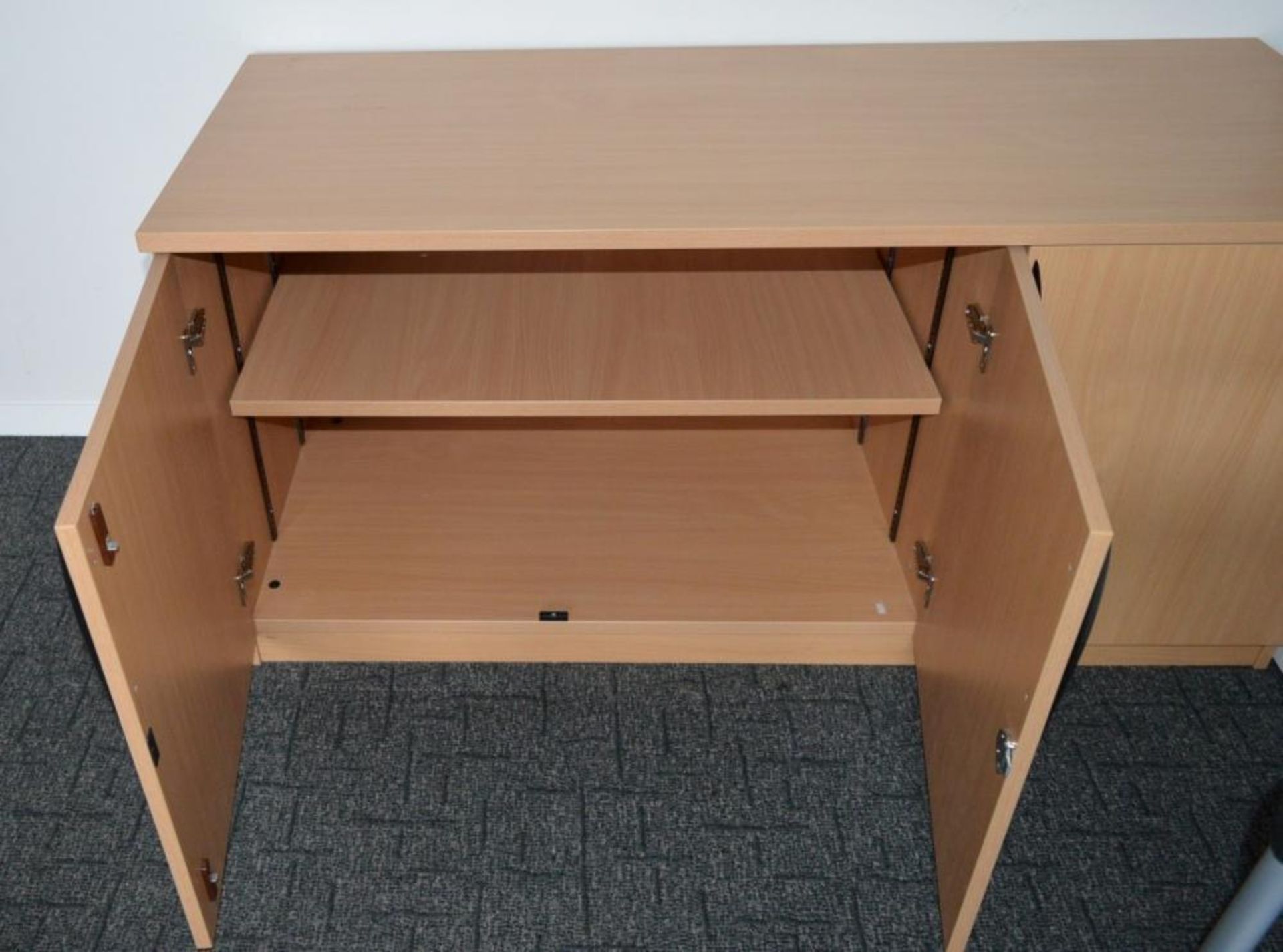 1 x Contemporary Three Door Office Cabinet With Beech Finish - CL011 - Location: Altrincham WA14 - Image 2 of 2