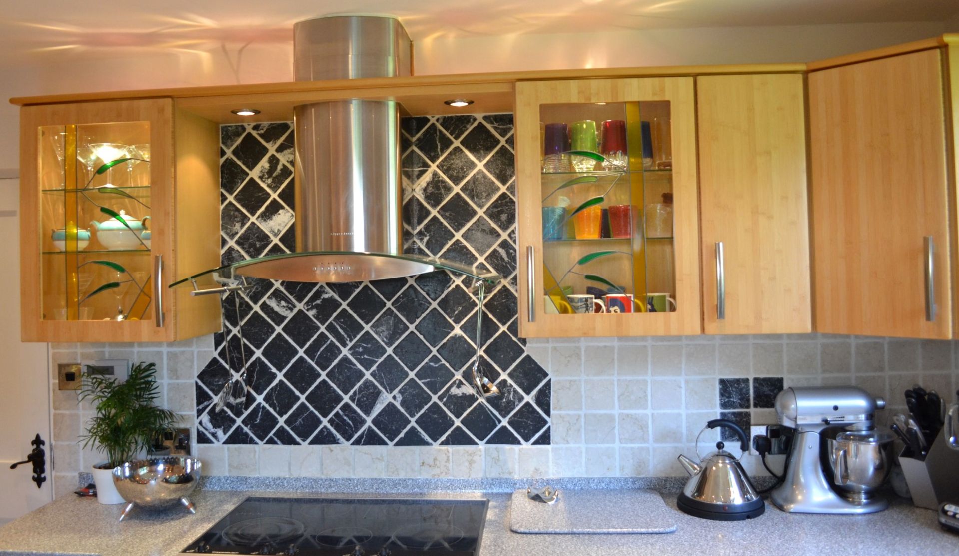 1 x Contemporary Beech Fitted Kitchen Featuring Corian Worktops And Integrated Appliances From Neff, - Image 16 of 19