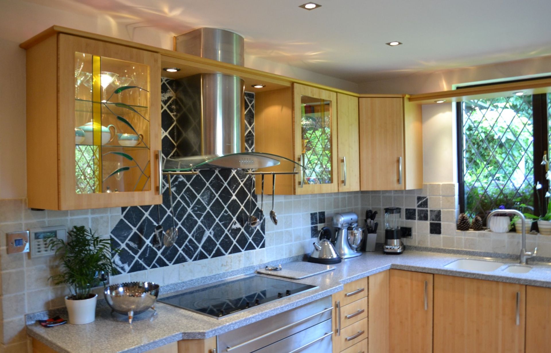 1 x Contemporary Beech Fitted Kitchen Featuring Corian Worktops And Integrated Appliances From Neff, - Image 7 of 19