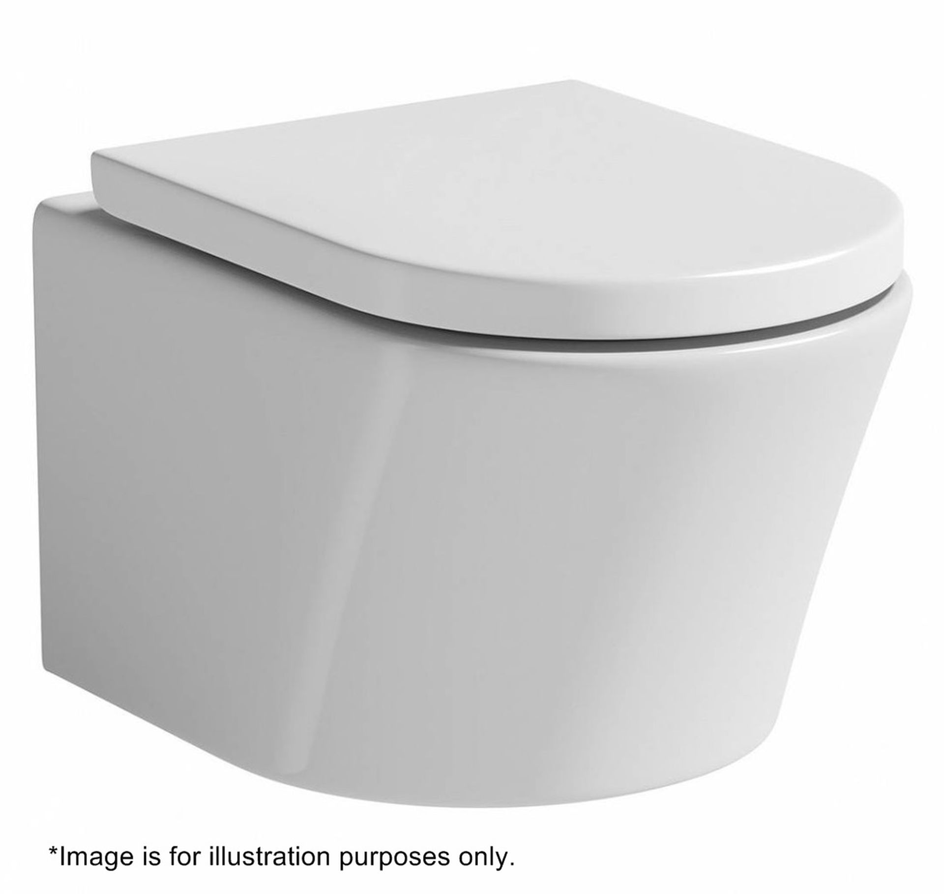 1 x ARC (AKA Arte) Wall Hung Toilet Pan With Seat - Ref: GMJ026A - Unused Stock - CL190 - - Image 2 of 2