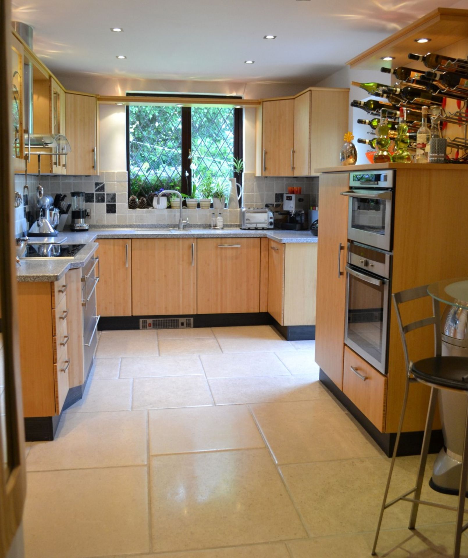 1 x Contemporary Beech Fitted Kitchen Featuring Corian Worktops And Integrated Appliances From Neff, - Image 2 of 19