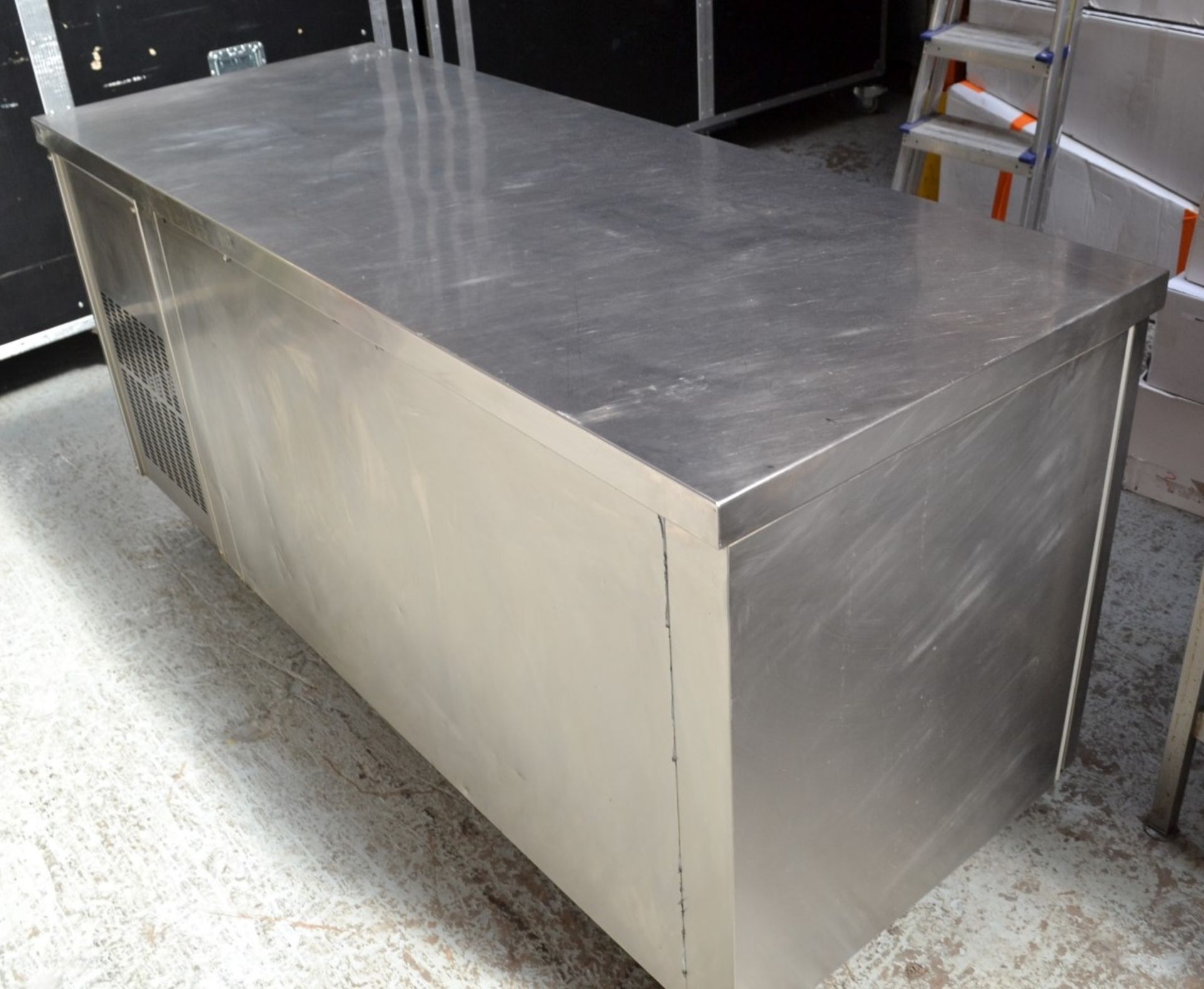 1 x Stainless Steel Commercial Refrigerated Counter With 3-Door Storage - Dimensions: W179 x D70 x H - Image 6 of 7