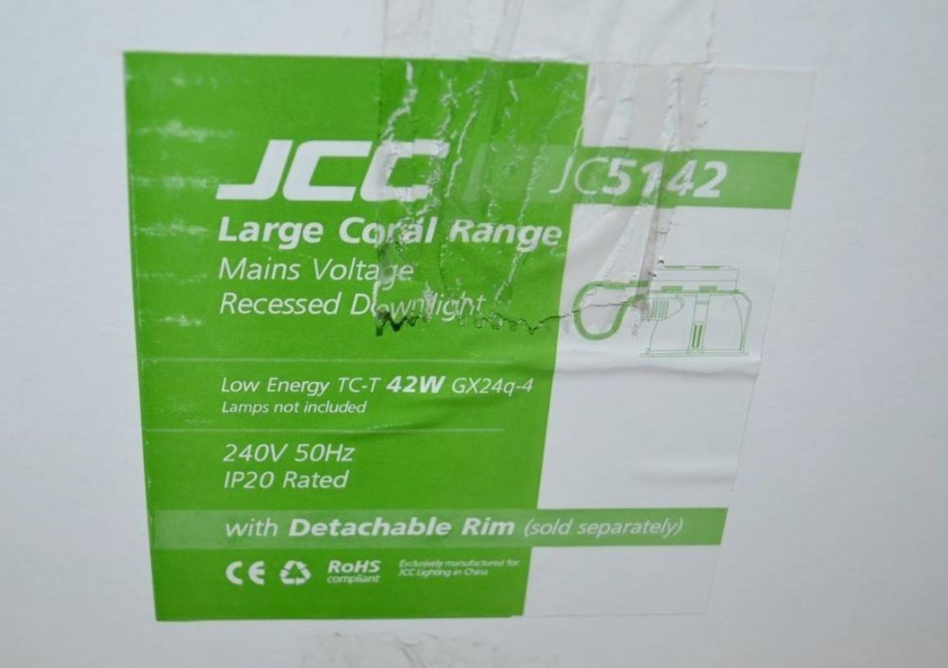 5 x JCC Lighting JC5142 Large Coral Range Commercial Recessed Downlight - Low Energy Mains Voltage - - Image 3 of 5