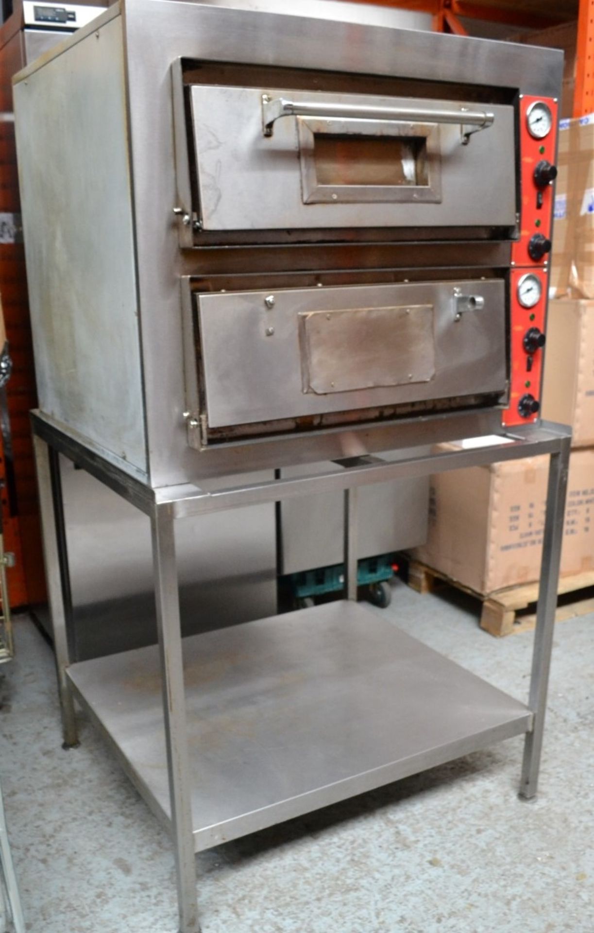 1 x Double Pizza Oven With Stand - Commercial Catering Equipment In Stainless Steel Dimensions To - Image 6 of 7