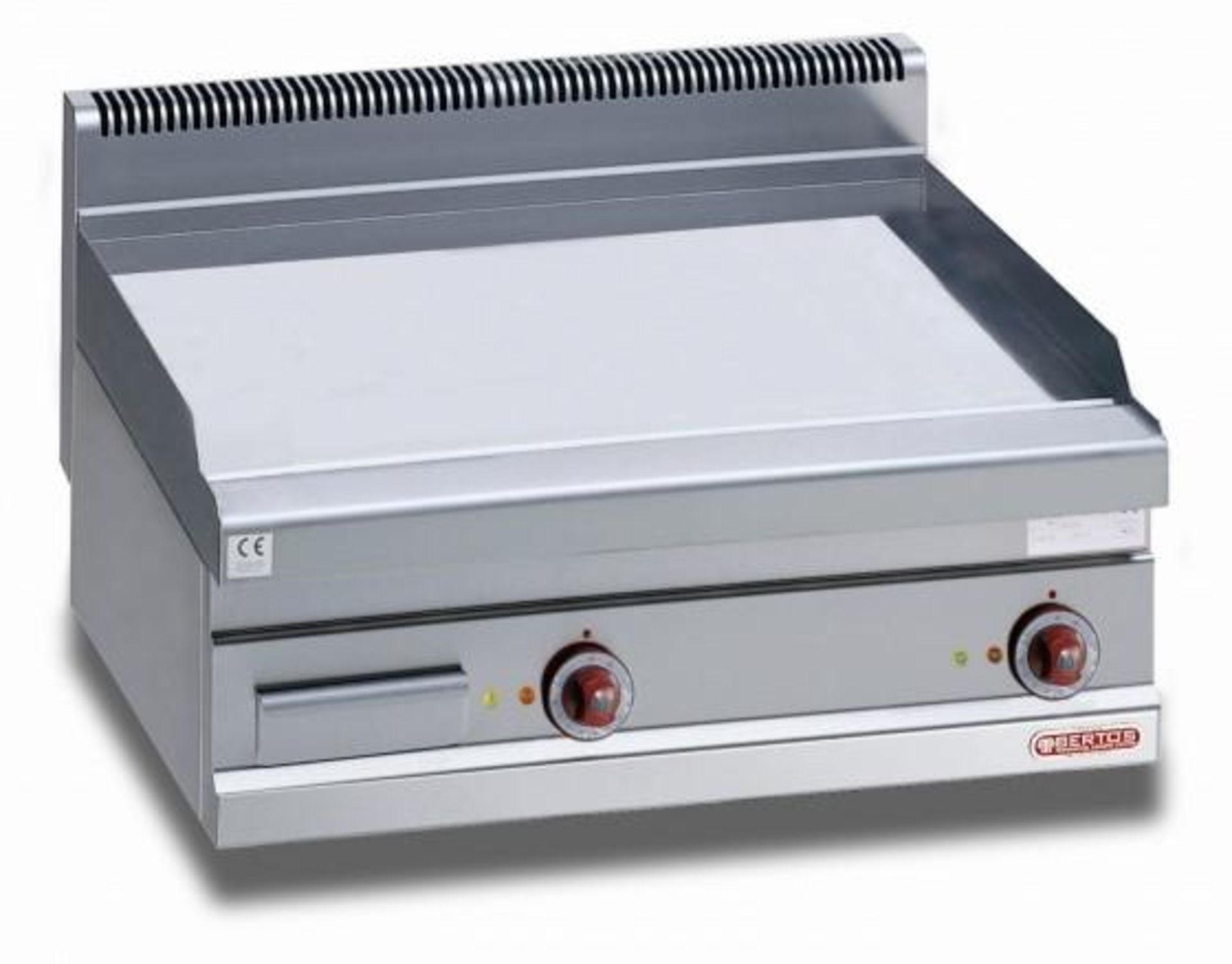 1 x Bertos E7FL8B-2 Electric Flat Surface Griddle With Stand - Dimensions: 80×70×29 cm - Presented I