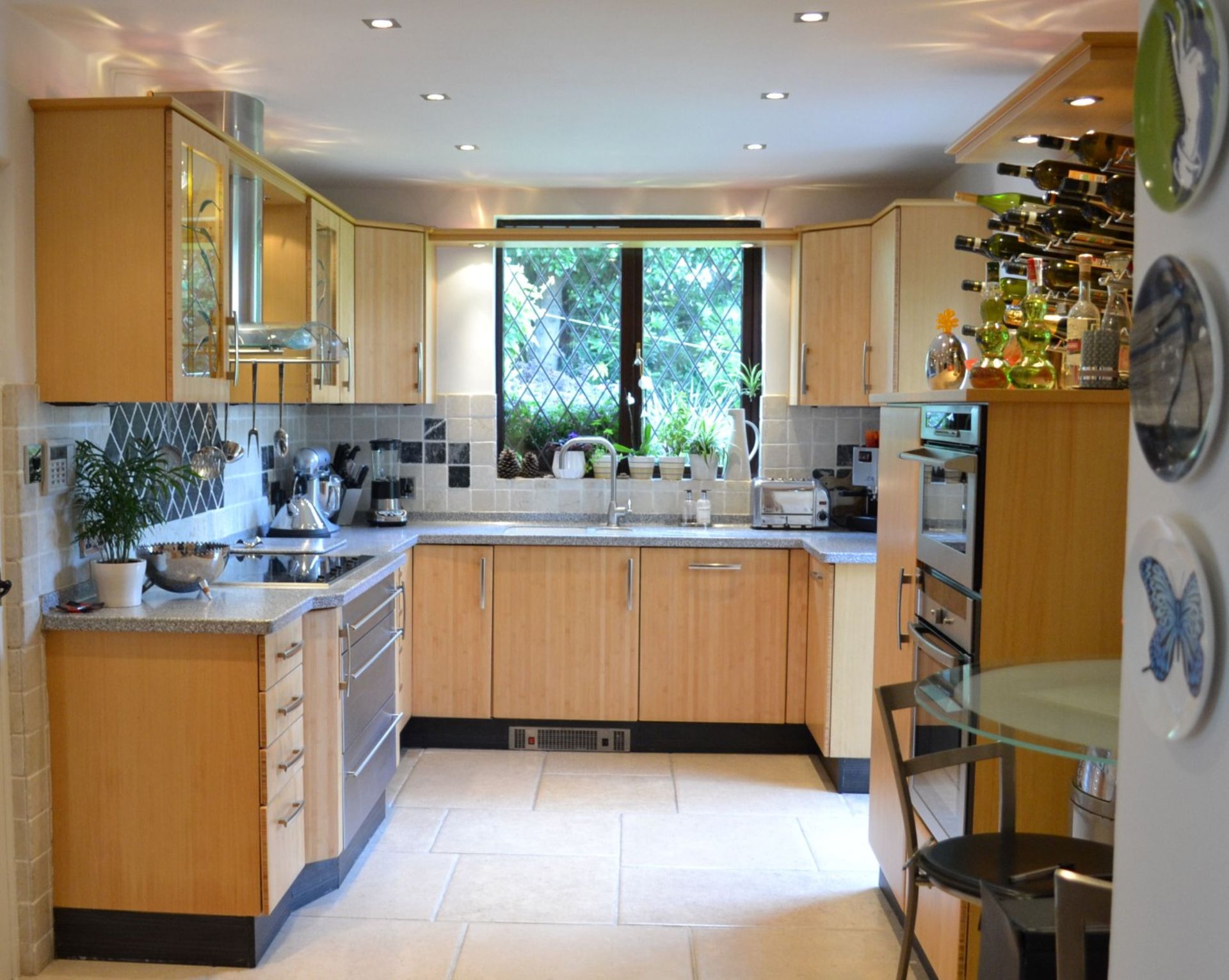 1 x Contemporary Beech Fitted Kitchen Featuring Corian Worktops And Integrated Appliances From Neff, - Image 19 of 19