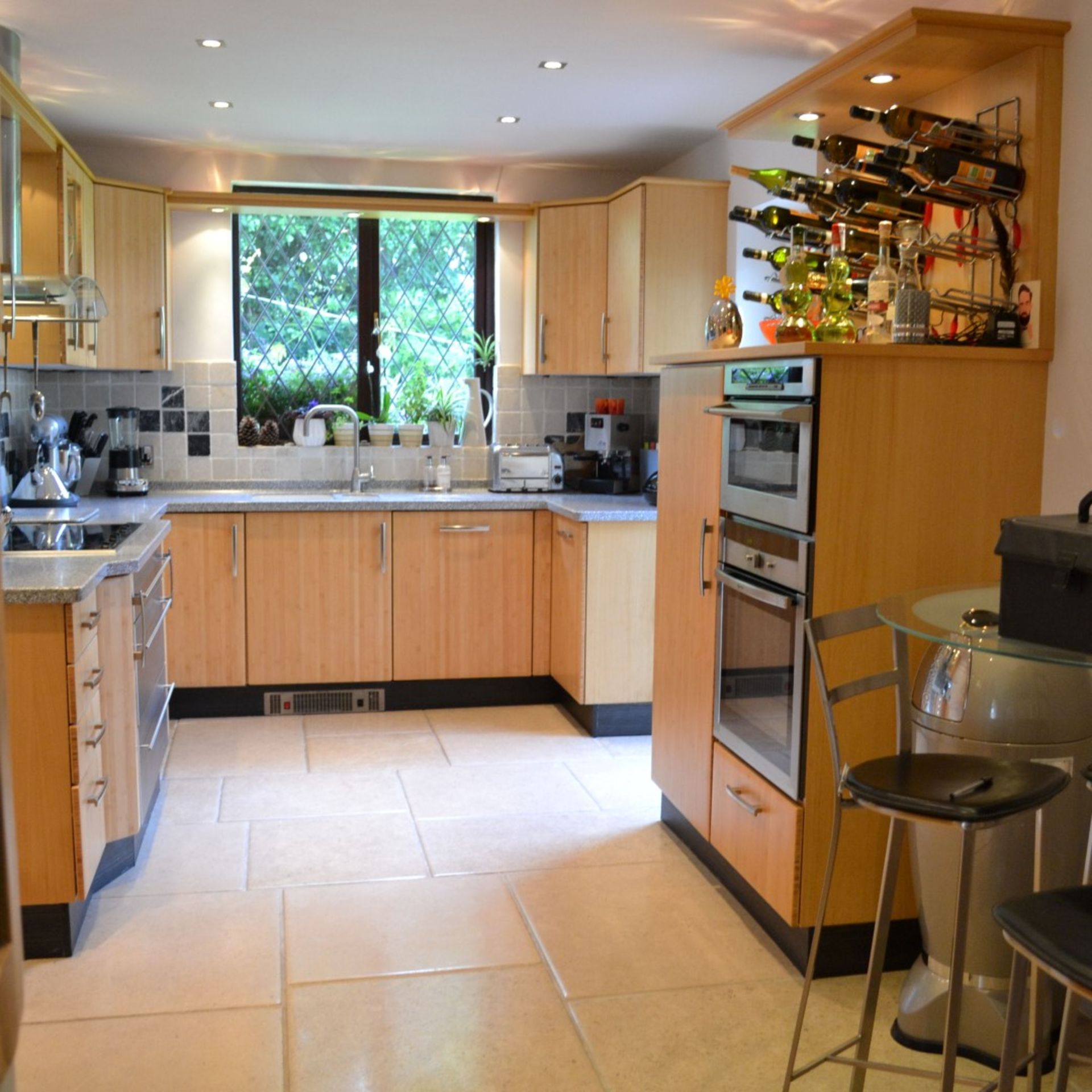 1 x Contemporary Beech Fitted Kitchen Featuring Corian Worktops And Integrated Appliances From Neff, - Image 3 of 19