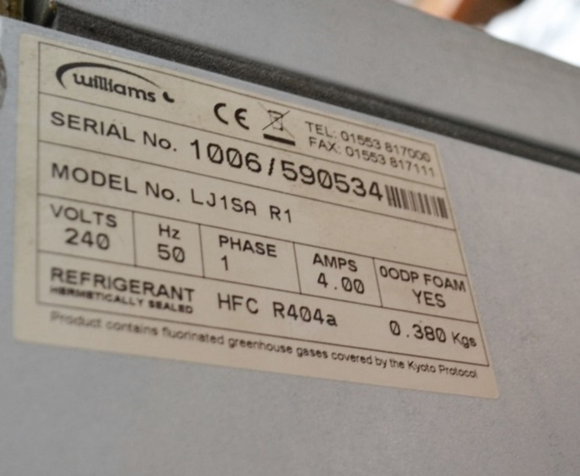 1 x Williams Stainless Steel Single Door Upright Freezer - Model: LJ1SARI - 400 Litre - W74 x 82 x - Image 6 of 7