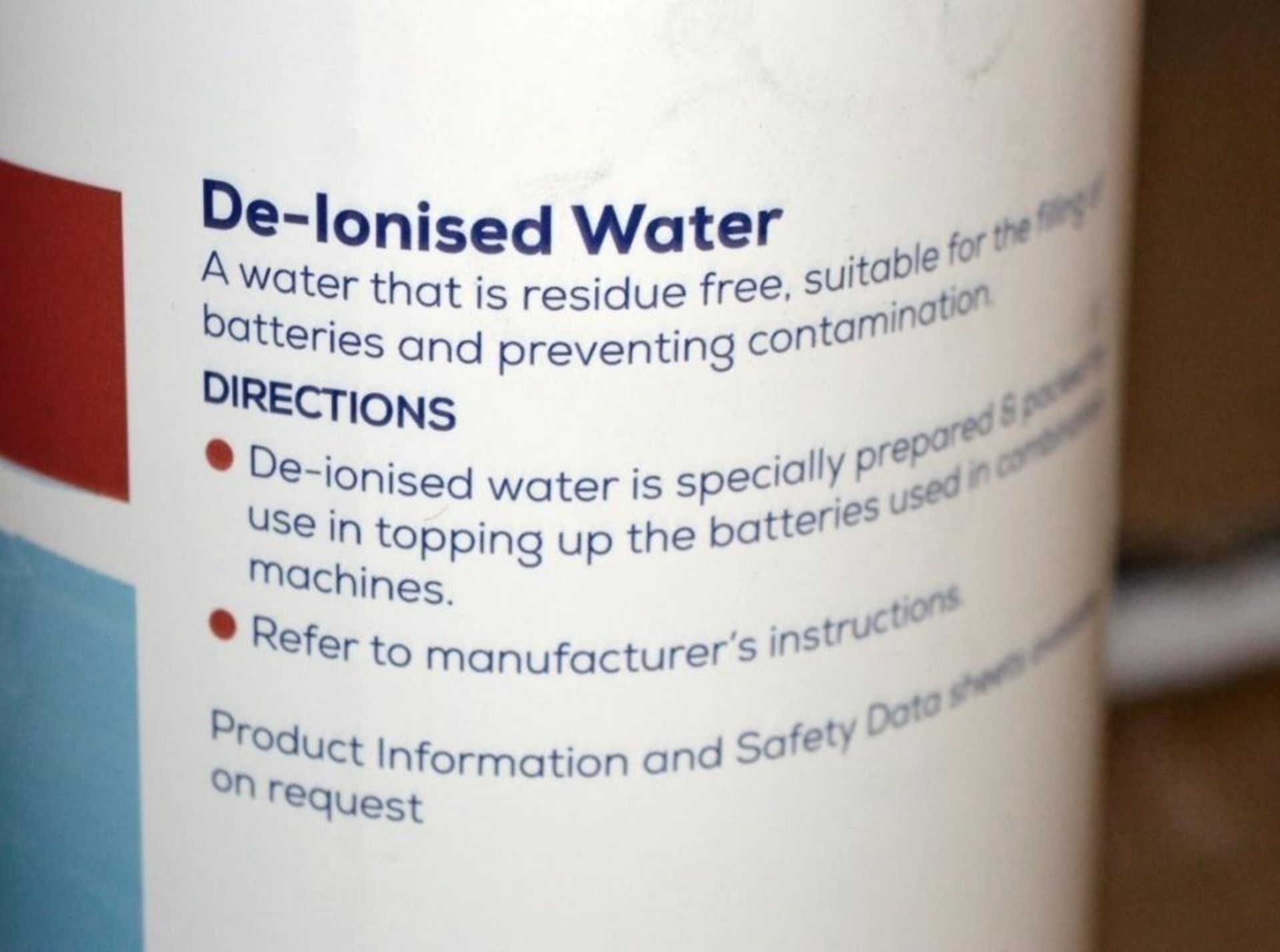 6 x 1-Litre Clean Line Professional Branded De-Ionised (Distilled) Water - New / Unused Stock - CL08 - Image 3 of 4