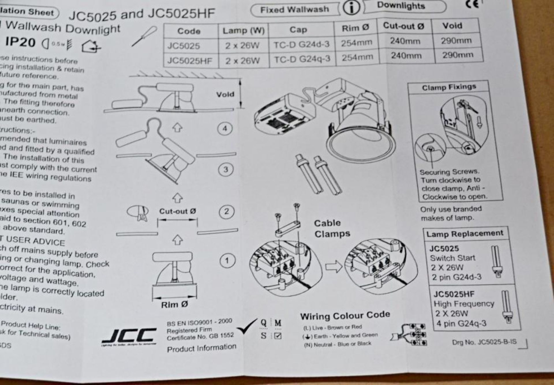 5 x JCC Lighting JC5025 Large Coral Range Commercial Recessed Downlight - Low Energy Mains Voltage - - Image 3 of 5