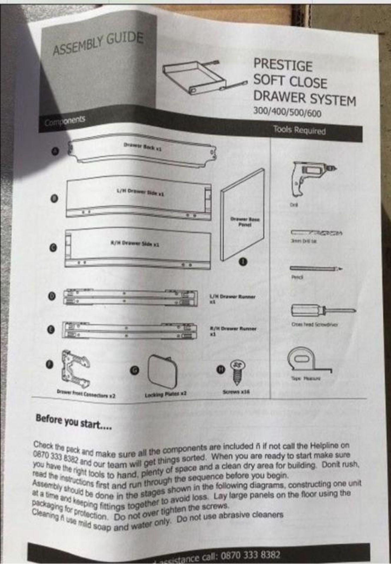 4 x 1000mm Soft Close Kitchen Drawer Packs - B&Q Prestige - Brand New Stock - Features Include Metal - Image 5 of 5