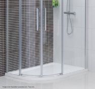 1 x Low Profile Offset Quadrant Left Handed Stone Shower Tray - Dimensions: 900 x 760mm - Features
