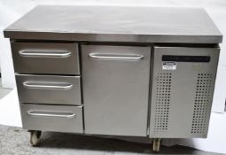 1 x Stainless Steel Commercial Refrigerated Counter With 3-Drawer, 1 Door Storage - Dimensions: