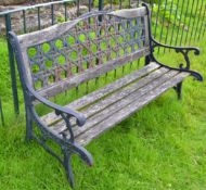 1 x Garden Bench - Cast Iron and Wood - CL226 - Location: Knutsford WA16 - RRP £118 - NO VAT ON