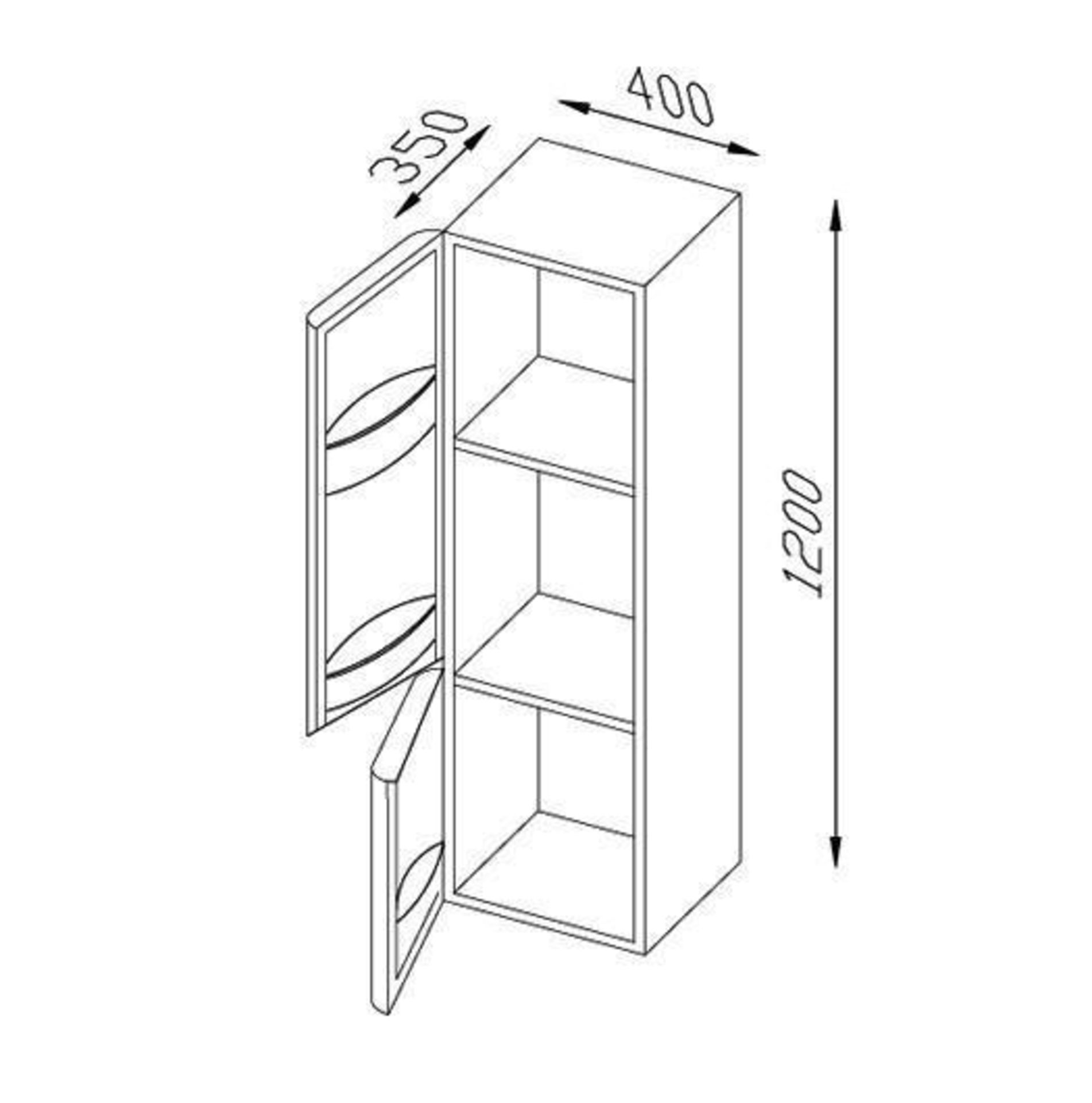 1 x White Gloss Storage Cabinet 120 - A-Grade - Ref:ASC42-120 - CL170 - Location: Nottingham NG2 - R - Image 3 of 3