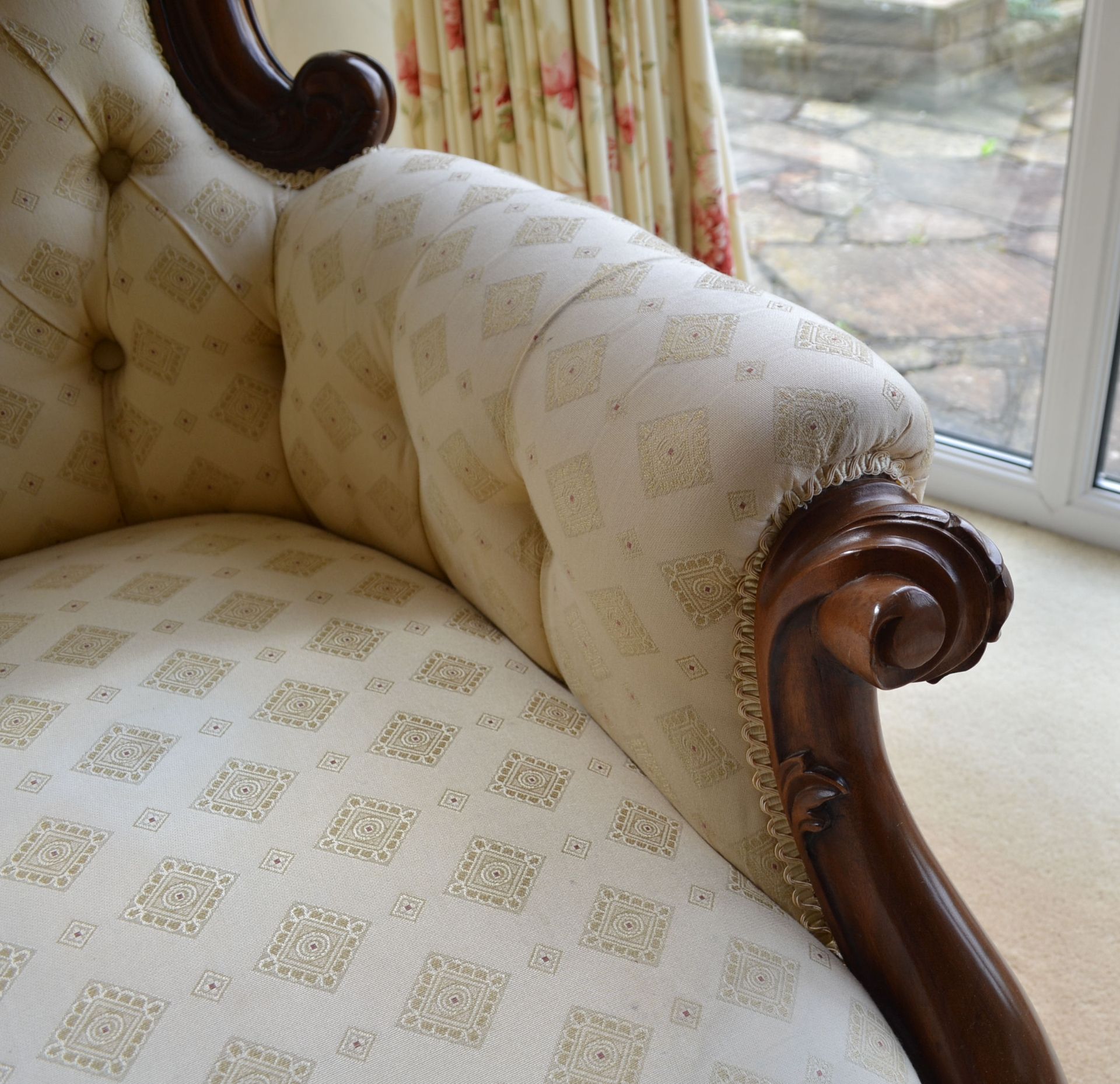 1 x Victorian Style Queen Anne Chair With Ball & Claw Feet and Studded Back - Beautifully - Image 7 of 12