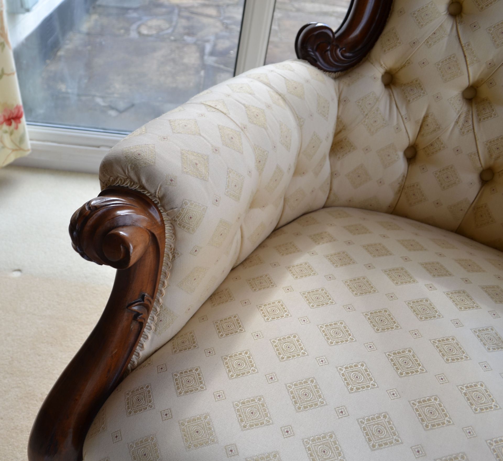 1 x Victorian Style Queen Anne Chair With Ball & Claw Feet and Studded Back - Beautifully - Image 8 of 12