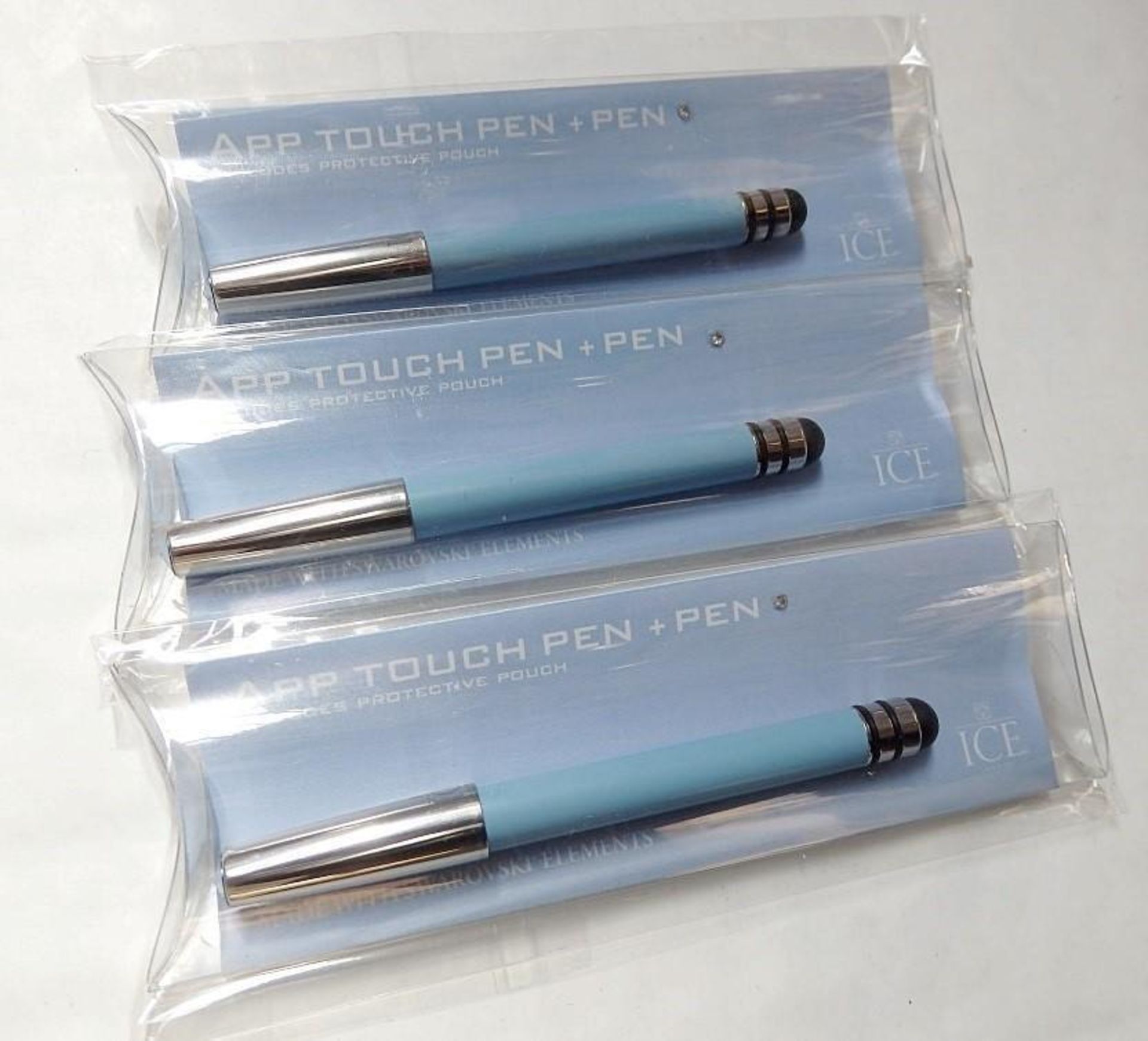 10 x ICE LONDON App Pen Duo - Touch Stylus And Ink Pen Combined - Colour: LIGHT BLUE - MADE WITH SWA - Image 3 of 4