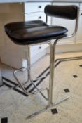 4 x Pieff Eleganza Bar Stools in Black Leather and Chromed Metal - CL224 - Location: Preston PR7 -