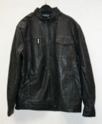 1 x Mens Biker-Style Faux Leather Jacket - New Without Tags - Recent Store Closure - Size: UK Medium