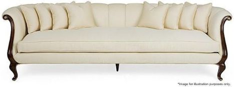 1 x CHRISTOPHER GUY "Clicquot Sofa" Upholstered In A Beautiful Cream Pulled Silk Fabric - Stunning E