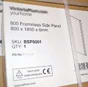 1 x 800mm Frameless Shower Side Panel - BSP8001 - Dimensions: 800 x 1850 x 6mm - Ref: GMB021 - CL190