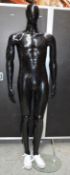 1 x Black Mannequin With Adjustable Legs and Arms - Includes Base - Approx 6ft Tall - CL237 - Good