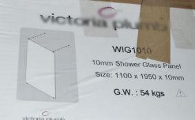 1 x 10mm Shower Glass Panel - WIG1010 - Dimensions: 1100 x 1950 x 10mm - Ref: GMB023 - CL190 -