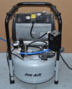 1 x Jun-Air OF302-25B Oil-free 25l Air Compressor - Good Working Order - Quiet Operation - <span sty