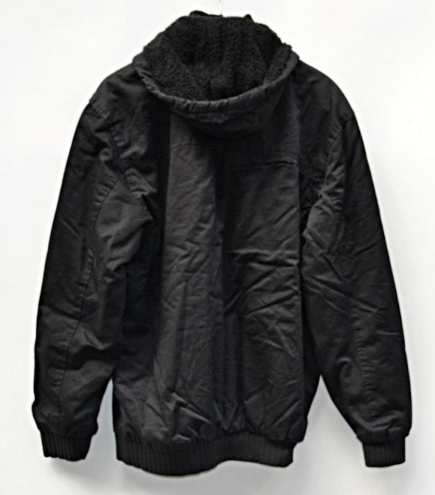 1 x Mens Zip-Up Cotton Jacket With Plush Lining And Removable Hood - New With Tags - Recent Store Cl - Image 3 of 8