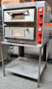 1 x Double Pizza Oven With Stand - Commercial Catering Equipment In Stainless Steel Dimensions To