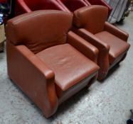2 x Wide Arm Chairs - H75 x W83 x D76 - Ref: MWI019 - CL218 - Location: Altrincham WA14P