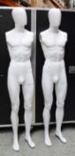 2 x White Mannequins With Adjustable Legs - Please Note Arms are not Included - Approx 6ft Tall -