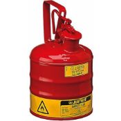2 x Justrite Type 1 Safety Can 1 Gallon in Red - CL185 - Ref: C7/10301 - New Stock - Location: Altri