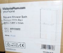 1 x Square Shower Bath Screen With Rail - BSQ2002 - Dimensions: 810 x 1400 x 6mm - Ref: GMB013 -