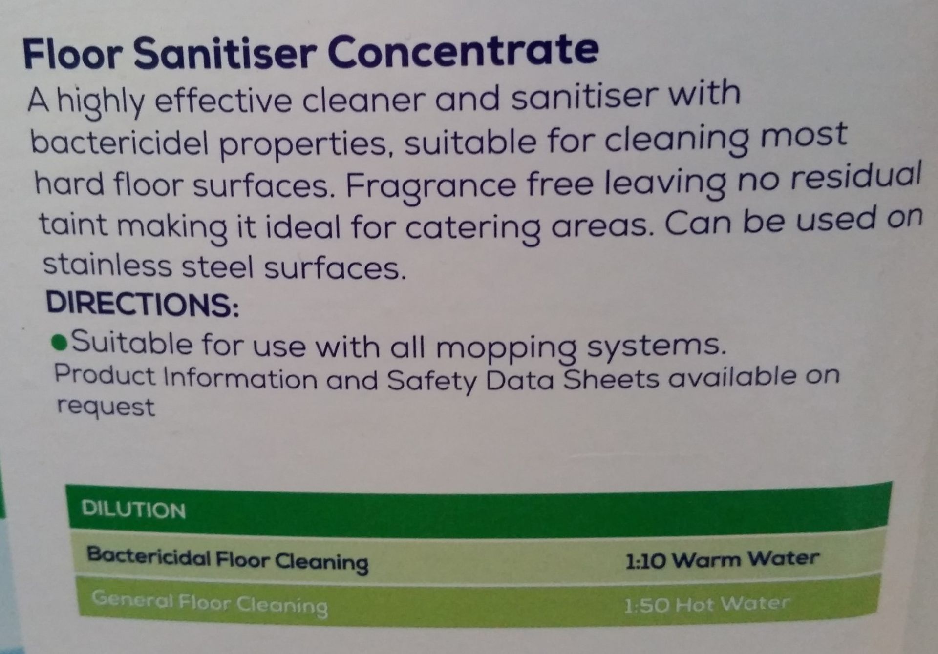 5 x Clean Line Professional 20 Litre Floor Sanitiser Concentrate - Anti Bacterial and Fragrant - Image 2 of 5