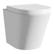 1 x Demar BTW Toilet Pan With Toilet Seat - Unused Stock - CL190 - Ref GMJ010 - Location: Bolton