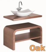 1 x Vogue ARC Series 1 Type D Bathroom VANITY UNIT in LIGHT OAK - 900mm Width - Manufactured to the
