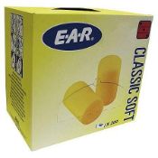 3 x Boxes of E-A-R Classic Soft Earplugs - 200 Per Box - CL185 - Ref: C2/3281/PR-01-005 - New Stock