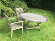 1 x Teak Garden Table With 2 Chairs - CL226 - Location: Knutsford WA16 - NO VAT ON THE HAMMER