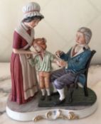 1 x Capodimonte Figurine Depicting A Mother, Child and Physician - CL226 - Location: Knutsford