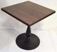 6 x Square Bistro Restaurant Tables With Cast Iron Bases - H76cm x W70 x D70cm - Removed From City