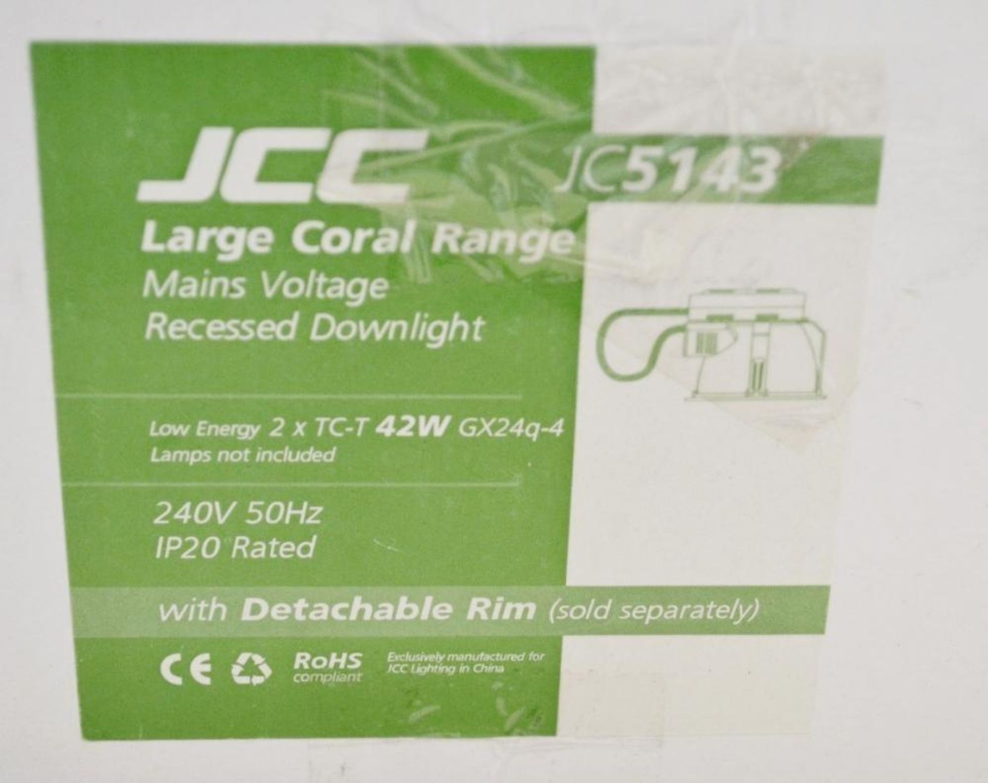 5 x JCC Lighting JC5143 Large Coral Range Commercial Recessed Downlight - Colour: Silver - Low - Image 2 of 8
