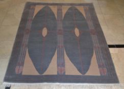 1 x Hand Knotted Mackintosh Design Nepalese Carpet - 100% Wool - Dimensions: 174x247cm - Unused - NO