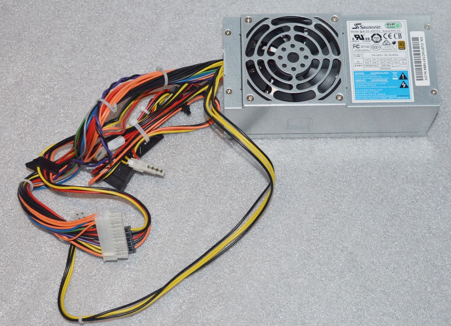 1 x Seasonic 300w Power Supply - 80 Plus Bronze - Model SS-300TFX - Good Working Order - CL010 - Ref - Image 2 of 4