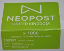 2,000 x Neopost Labels For Franking Machines - Includes 2 x Boxes of 1,000 Labels - Unused Stock -