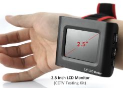 1 x 2.5 Inch TFT LCD Colour Monitor for Testing CCTV Cameras Includes Wrist Strap, AC Adaptor, and